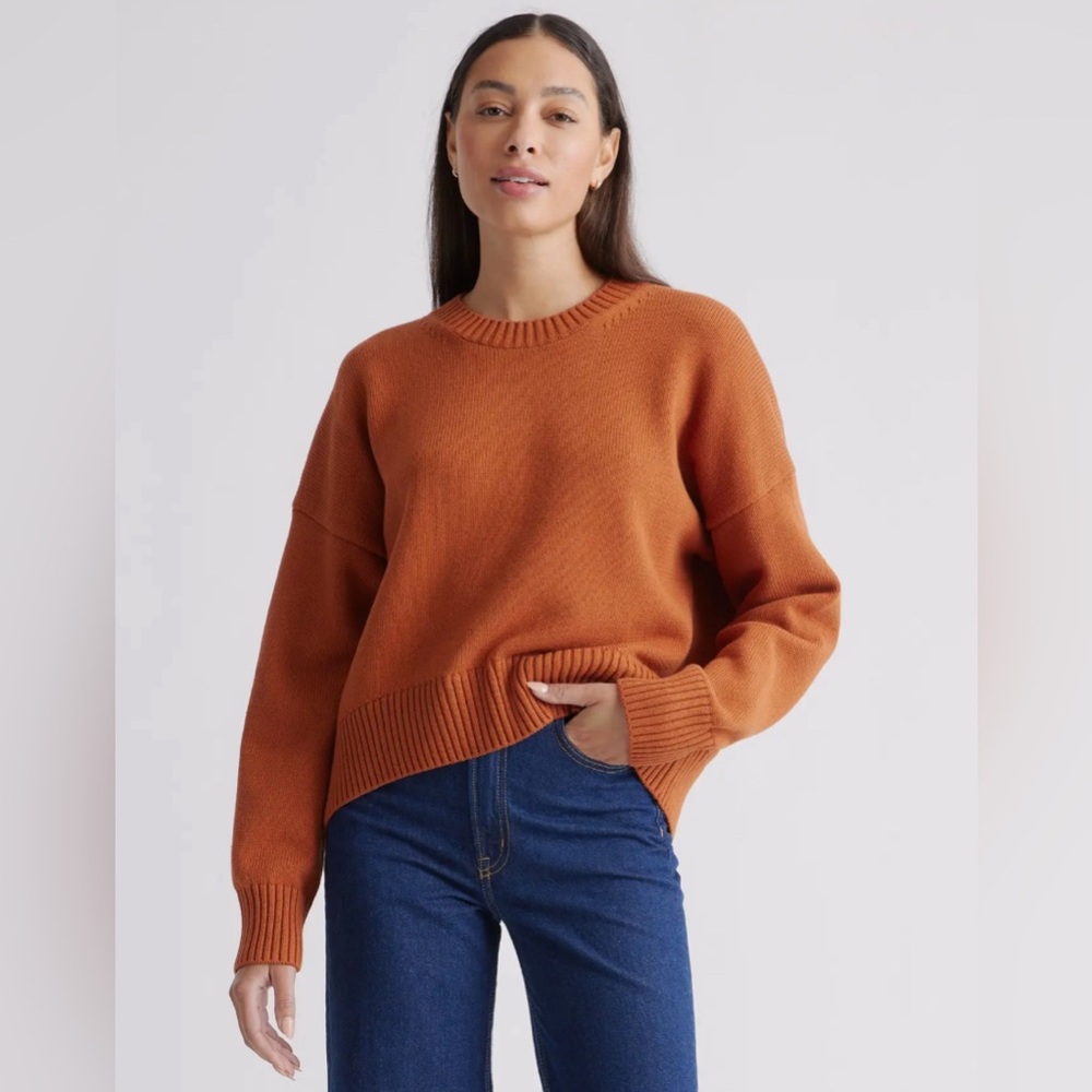 QUINCE Boyfriend Sweater - M Rust